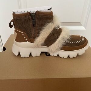 UGG Fluff Punk UGGPure & Lamb Fur Suede Ankle Boots